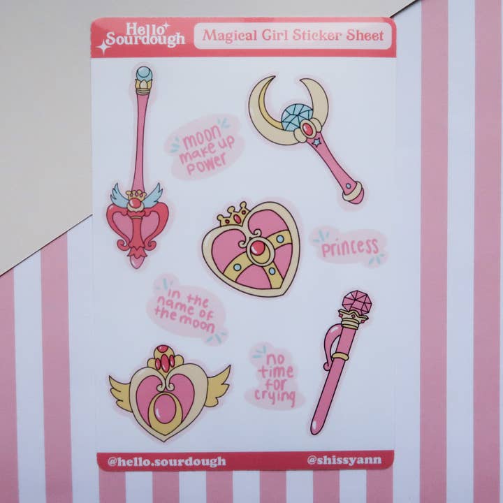 Sailor Moon Sticker Sheet for wholesale by Hello Sourdough