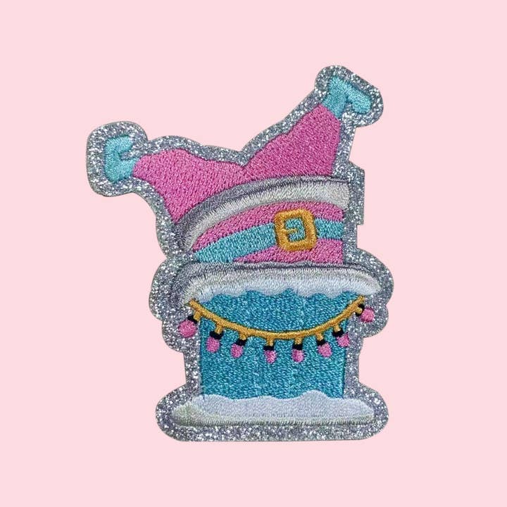Weihnachtsmann Schornstein Kleine Preppy Bügelaufnäher Feiertag Patch für den Großhandel von Rosie Posie Patches