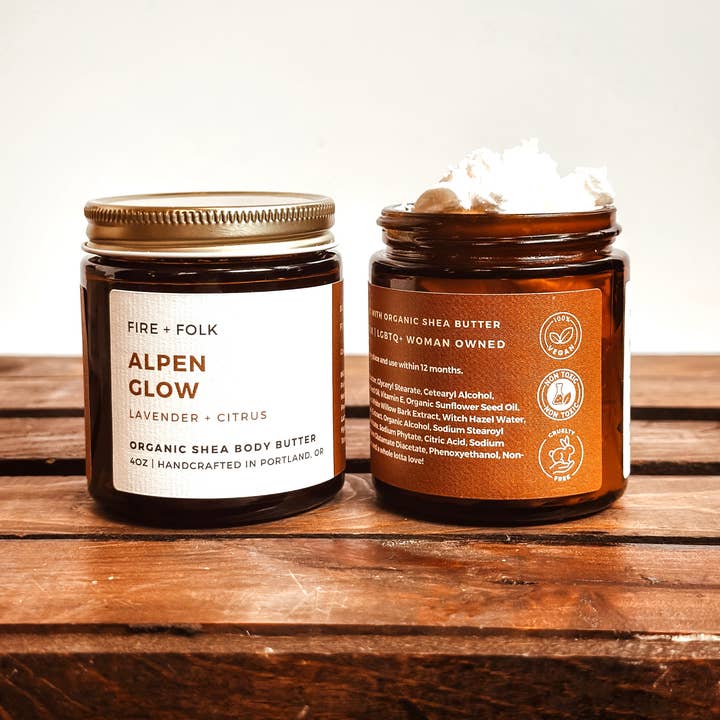 Alpenglow | 4oz Organic Shea Body Butter for wholesale by FIRE + FOLK