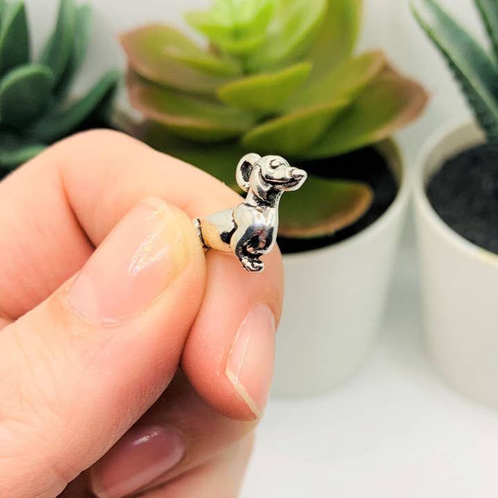 Guerrilla Charm - Wholesale Individual Charm/Pendant - Silver Dachshund Wiener Dog Charms, 13x12.8mm3