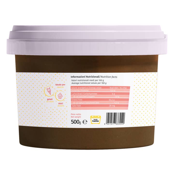 Dolcincasa.com – Engroshandel Nødder – 100% ren italiensk hasselnødpasta - 500 gr.1