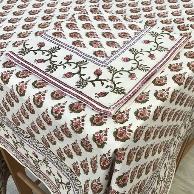 Tablecloth 60X90 Kiran Green/Pnk for wholesale by natural habitat