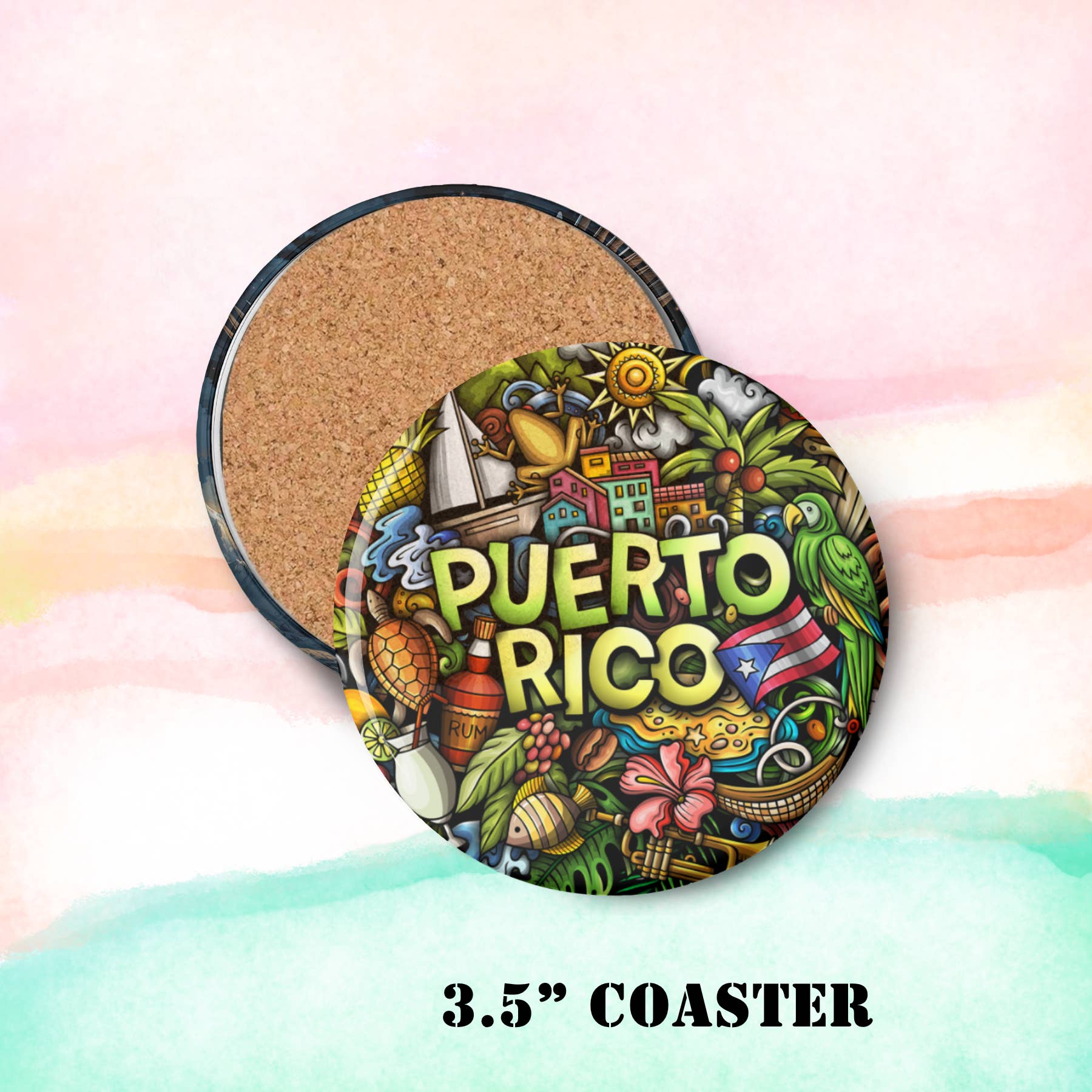Corksee - Wholesale Coasters - Puerto Rico | Round Coaster