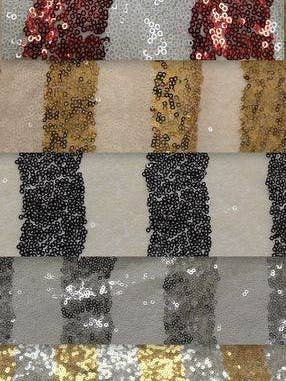 FIESTA randigt paljetttyg på nätmaterial, 2-vägs stretch, 52 tum. I bredd, | Konst och hantverk för wholesale av Fabrics Star