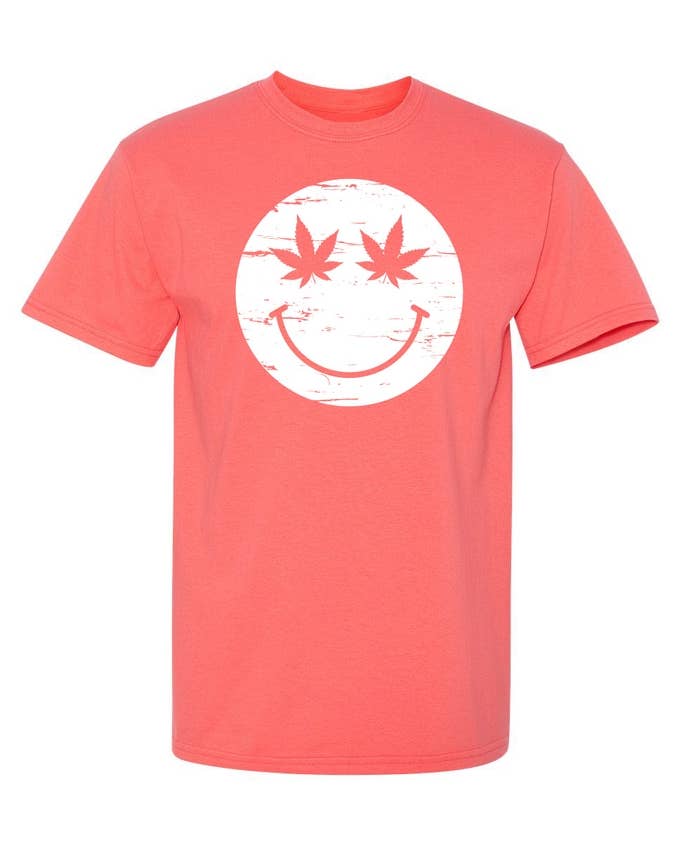 Feelin Good Tees - Wholesale Screen Printed T-Shirt - Unisex - Weed Smile Face11