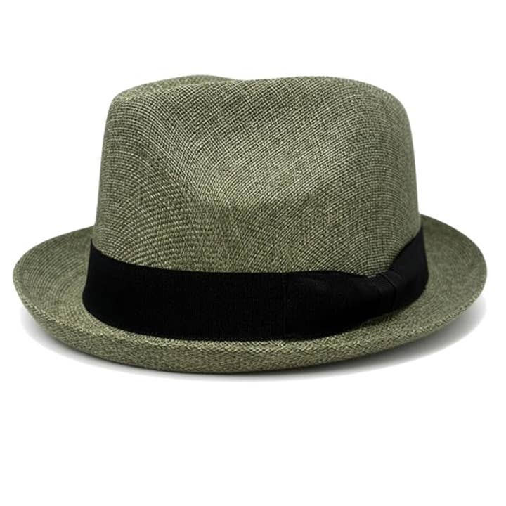 Funky Junque - Vendita all'ingrosso Fedora - Uomo - Fedora Porkpie a Tesa Corta in Imitazione Lino per Uomo13