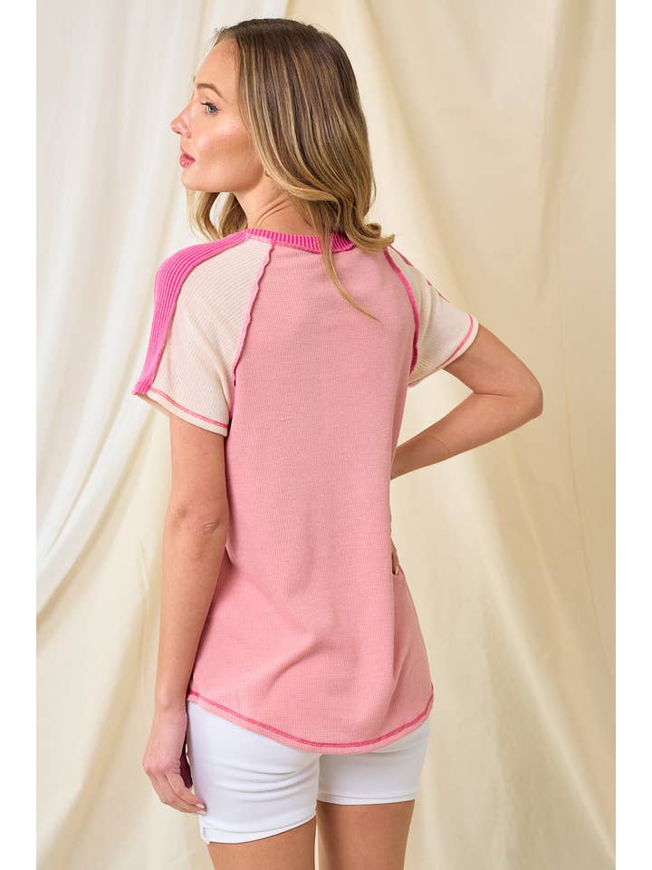 lovely melody - Wholesale Knit Top - Women's - LMT3878-Clarissas Color block top4