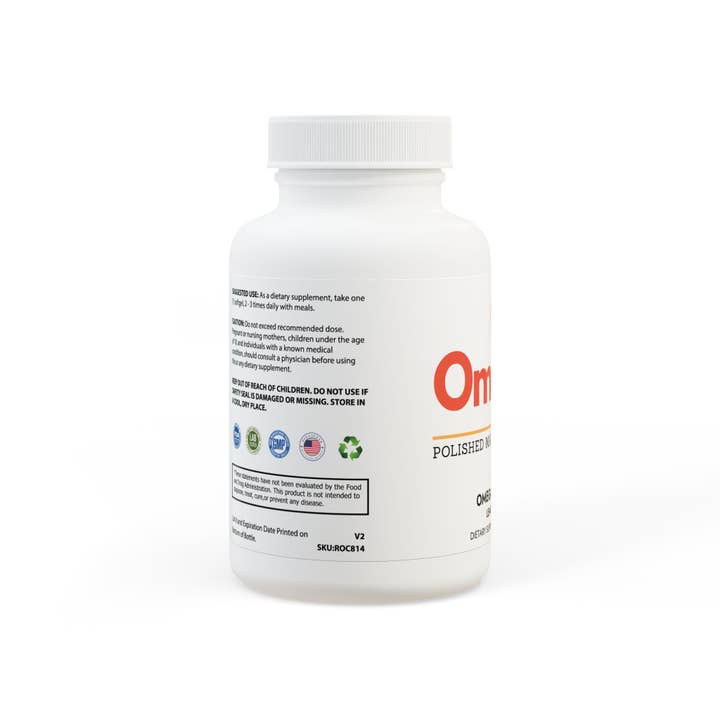 White bottle cap Omegor Omega 3 Fish Oil Supplement (60 Softgels) for wholesale on Faire1