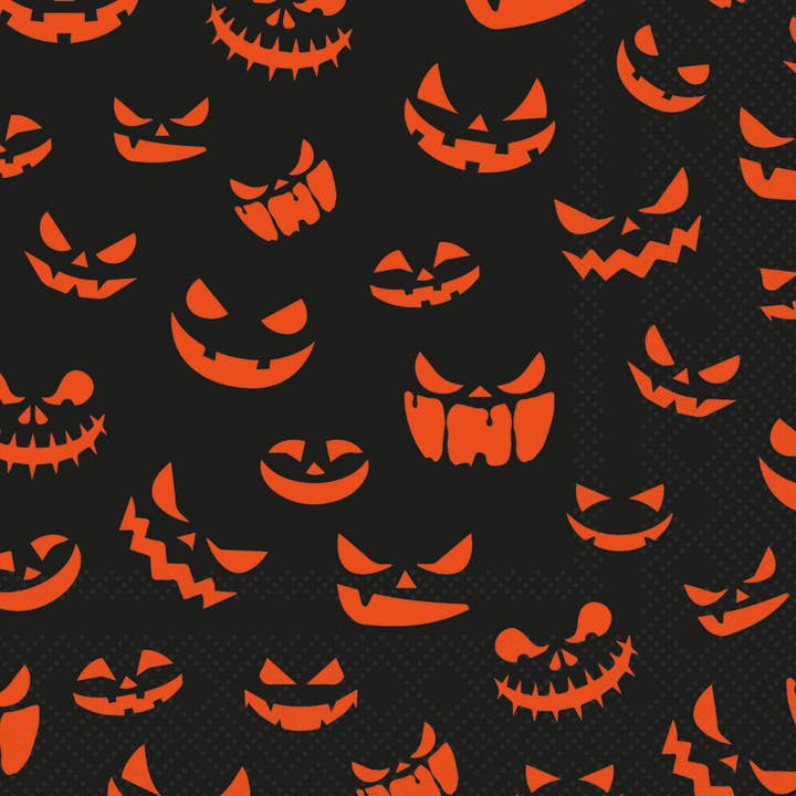 Paquete de 20 Servilletas de Cóctel de Papel Sonrisas de Calabaza Otoño para venta al por mayor de Boston International