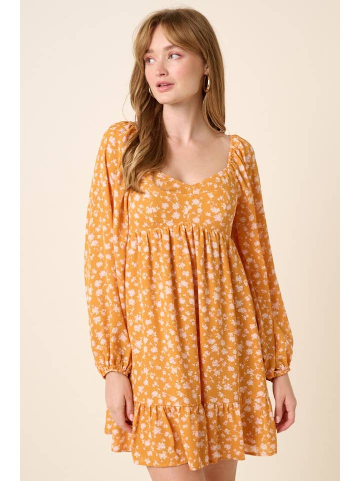 FLOWER PRINT PEPLUM MINI DRESS for wholesale by mittoshop