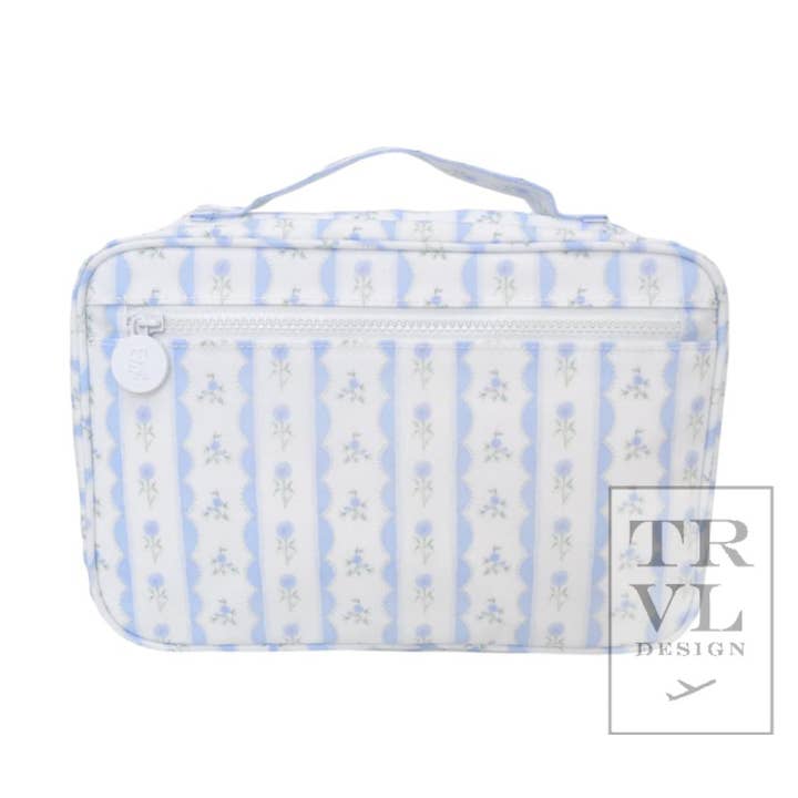 TRVL Design - Wholesale Toiletry Bag - Women's - Bundle Up2 Hanging Toiletry Bag - Ribbon Floral Blue0