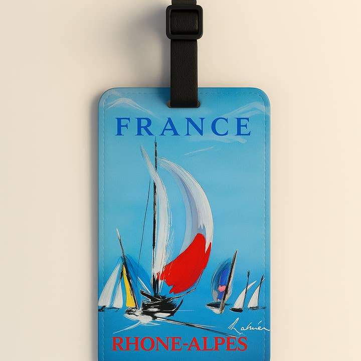 Jolitee - Vente Étiquette pour bagage - Étiquettes de bagages en cuir végétalien : Art d'affiche vintage14