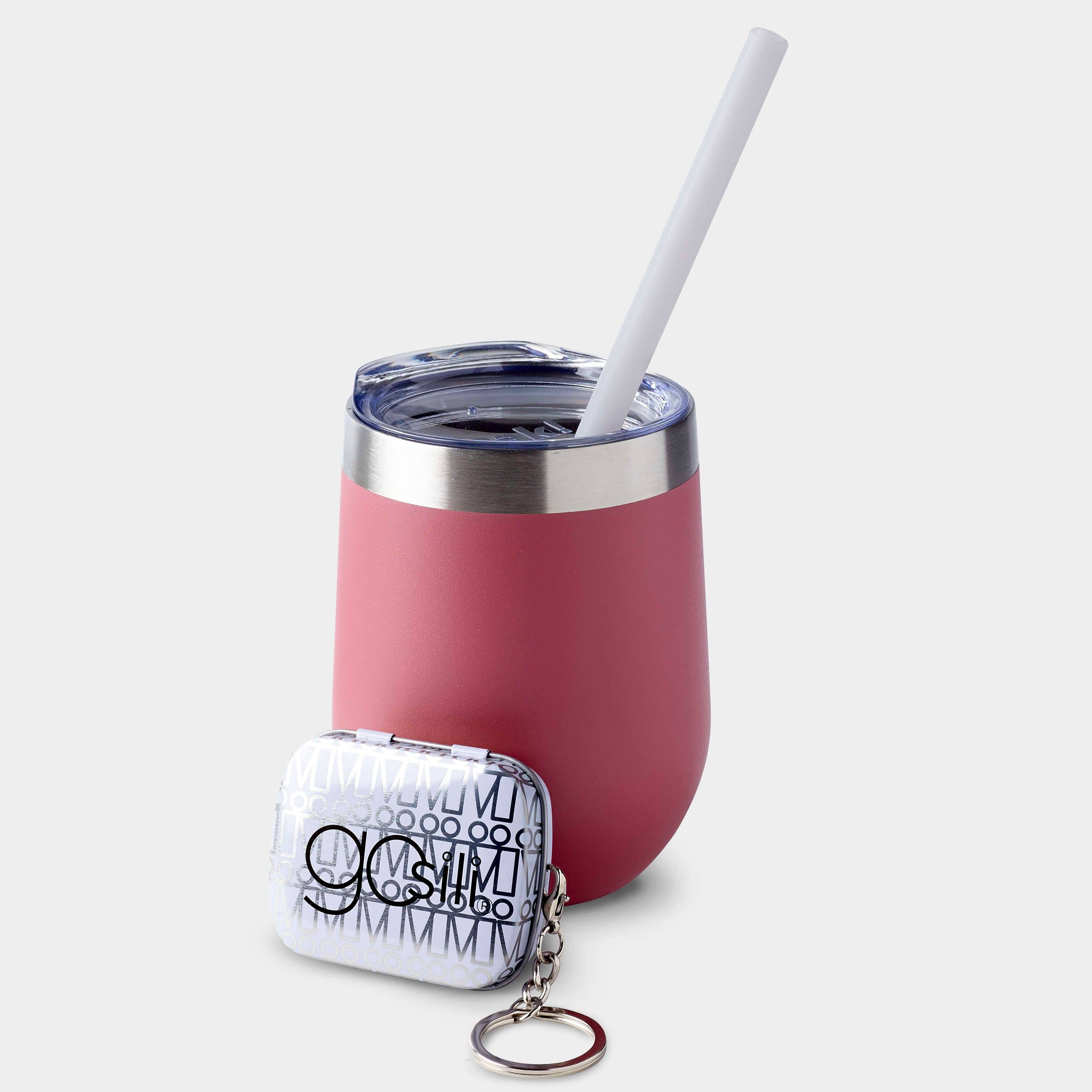 GoSili - Wholesale Drinking Straw - GoSili® 8" Silicone Straw with Keychain Travel Case, Eco-Friendly Reusable Soft Collapsible Silicone Drinking Straw, 1pk3