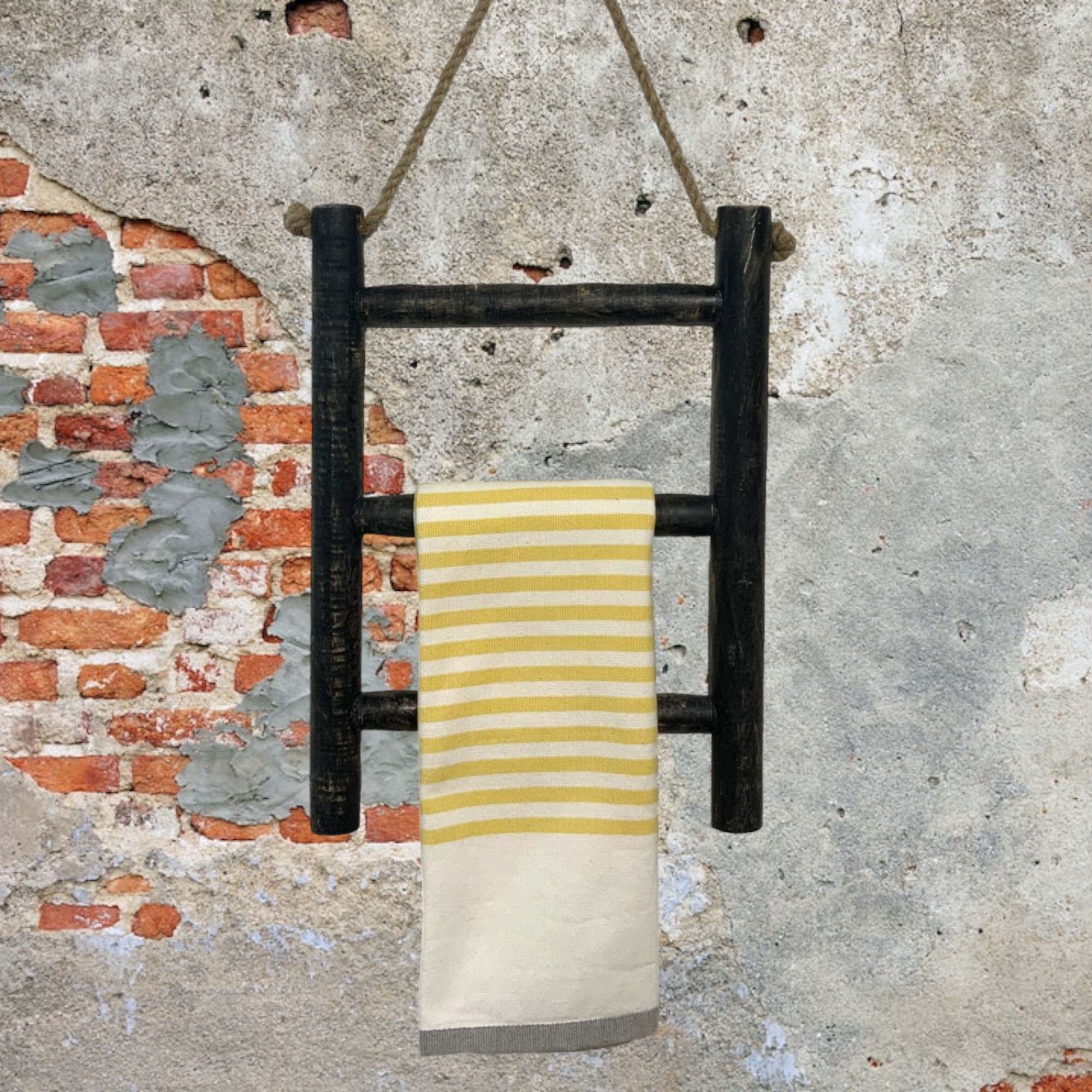 Wilco Home - Wholesale Tea Towel - Tea Towel 3-Rung Wall Ladder with Rope Hanger9