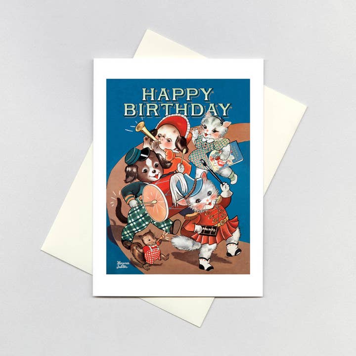 Adorable Animal Marching Band - Birthday Card for wholesale by Laughing Elephant