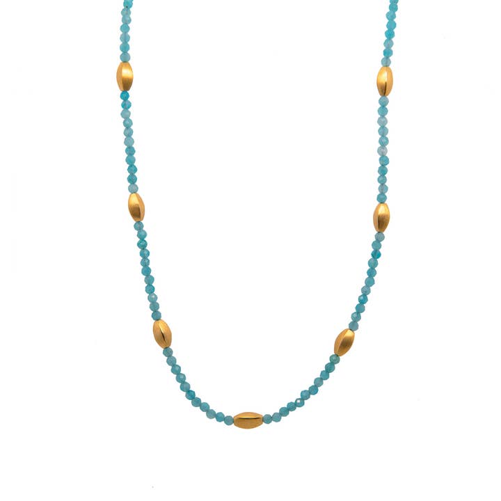 Bliss Necklace Amazonite 24K Gold Vermeil for wholesale by Joyla Jewelry