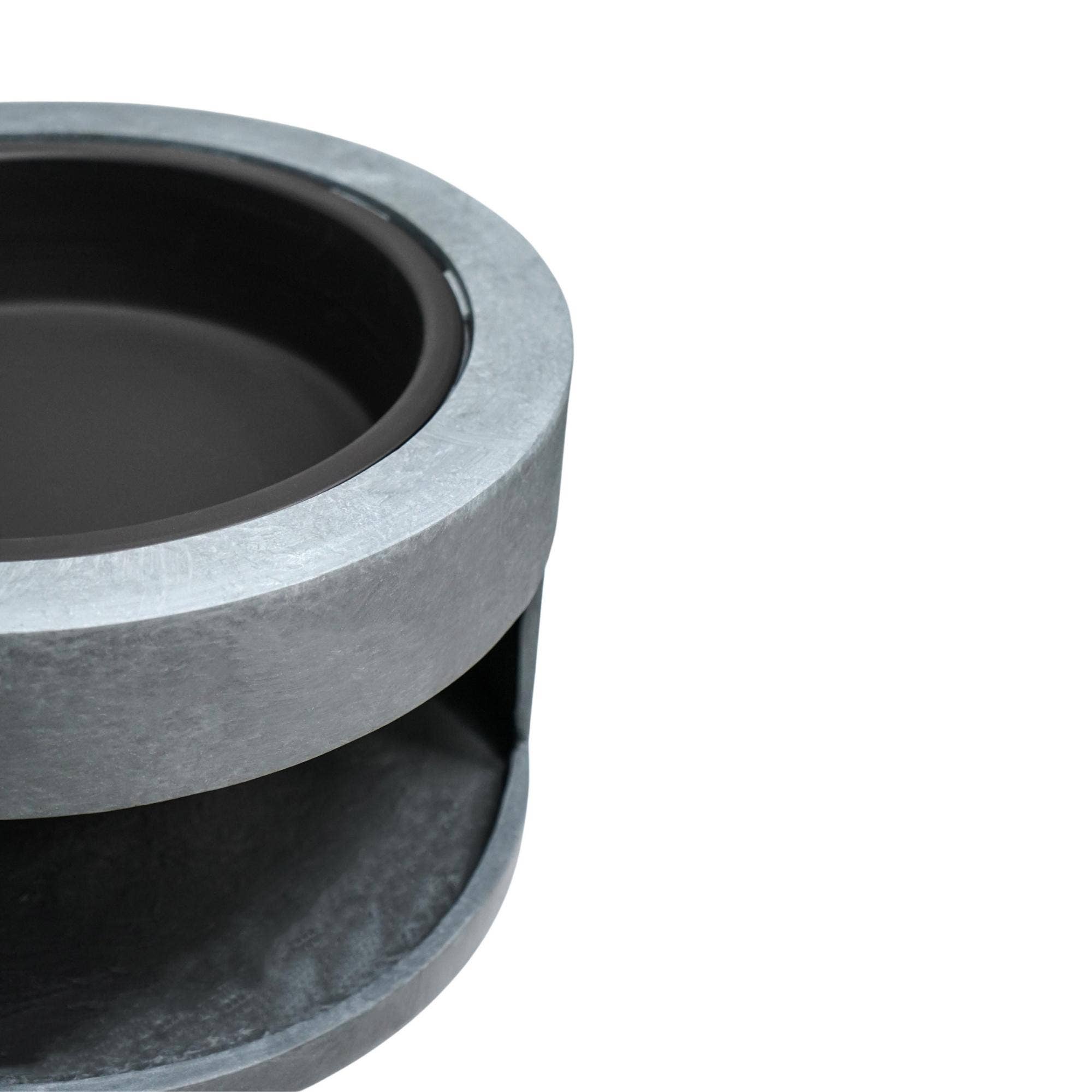 Ivyline – Großhandel Feuerstelle – Feuerschale aus Stahl und runde Fibrelay-Konsole5