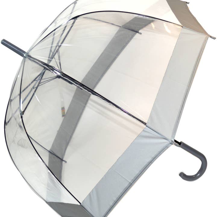 Clear Dome Umbrella with Grey Band from Soake for wholesale on Faire