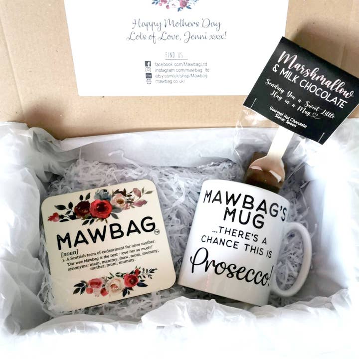 Mawbag Prosecco | Mothers Day Gift Set | Gifts for Mum | Mum Birthday Gift | Mum Gift Box | Mum Gift | Mum Coaster | Mum Mug Funny for wholesale by Mawbag