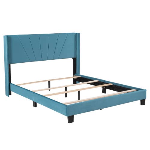 VTNG50 - Wholesale Bed - Queen Size Velvet Upholstered Platform Bed,Box Spring Needed20