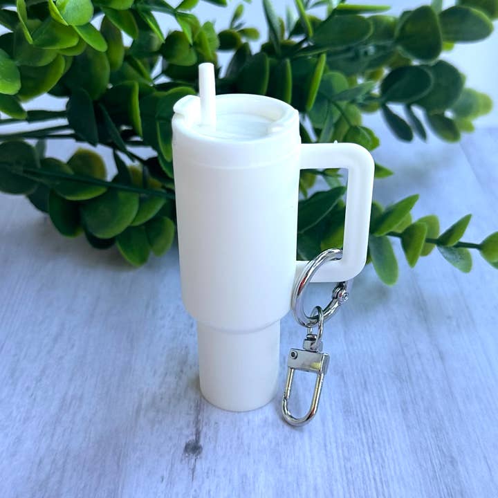 iconic mi - Wholesale Keychain - Women's - Mini Tumbler Keychain Carry Storage Container White
