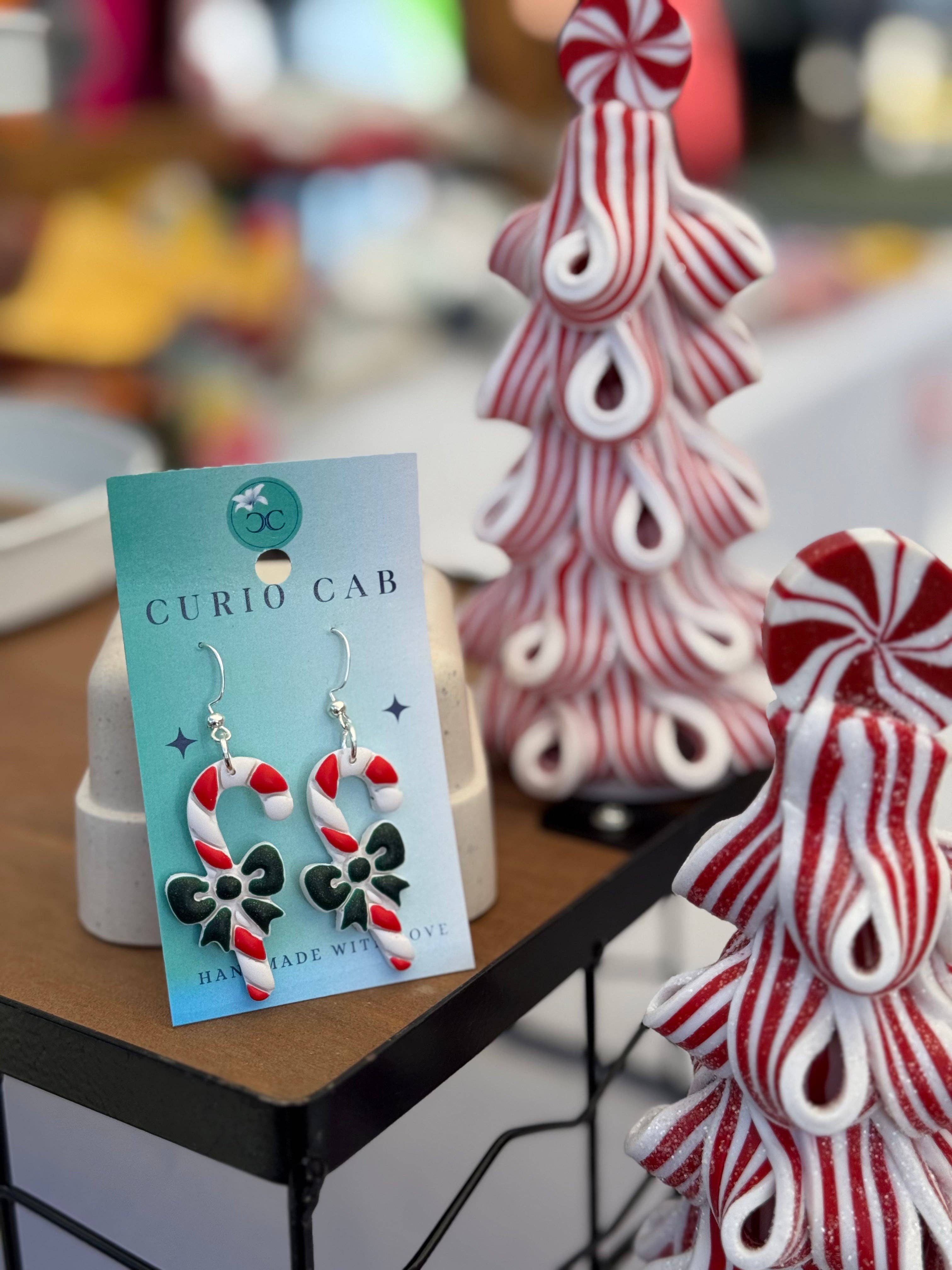 Curio Cab - Wholesale Dangle Earrings - Candy Canes - Polymer Clay Earrings