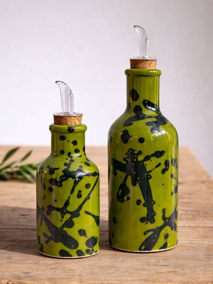 Azeiteiras salpicadas cor de oliva por atacado de Eturel Madrid