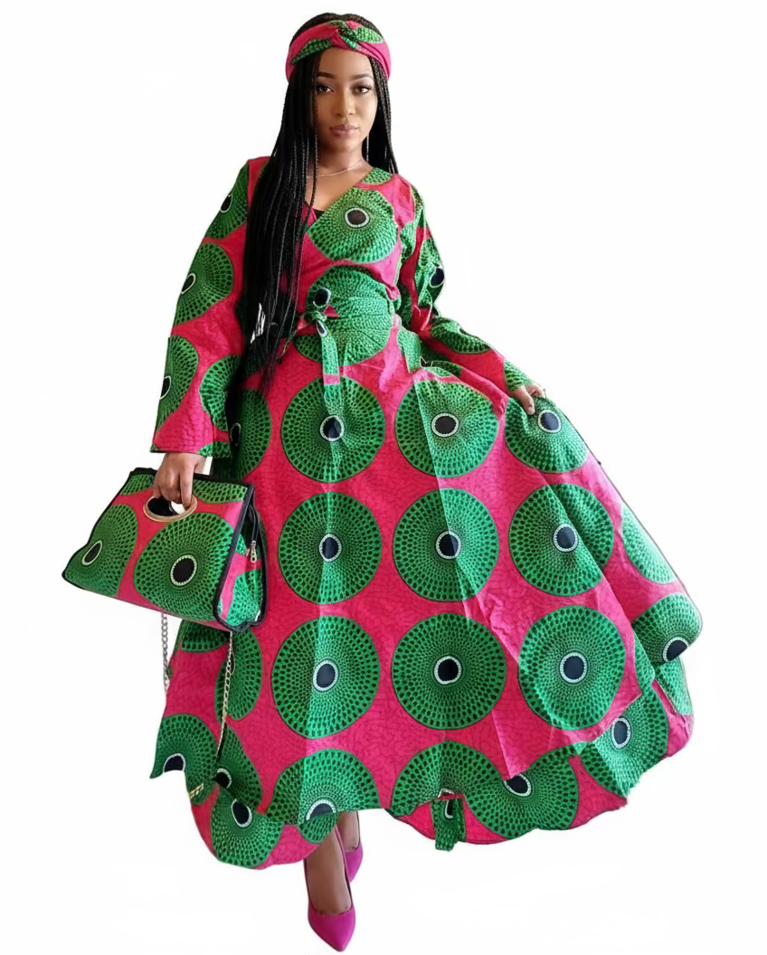 India Batik - Wholesale Dress - Women's - 3pcs Set Maxi Skirt Pocketbook wrap Dress G4