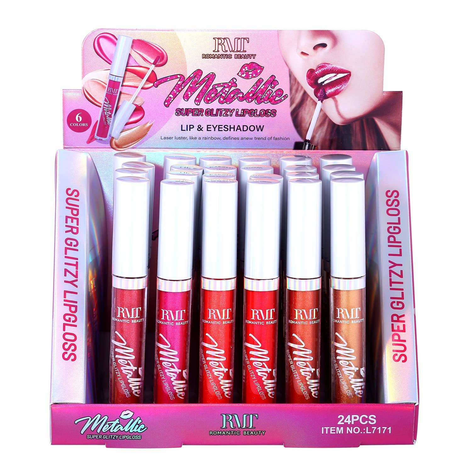 Diacly - Wholesale Lip Gloss - 24 PC Super Glitzy Metallic Lipgloss And Eyeshadow1