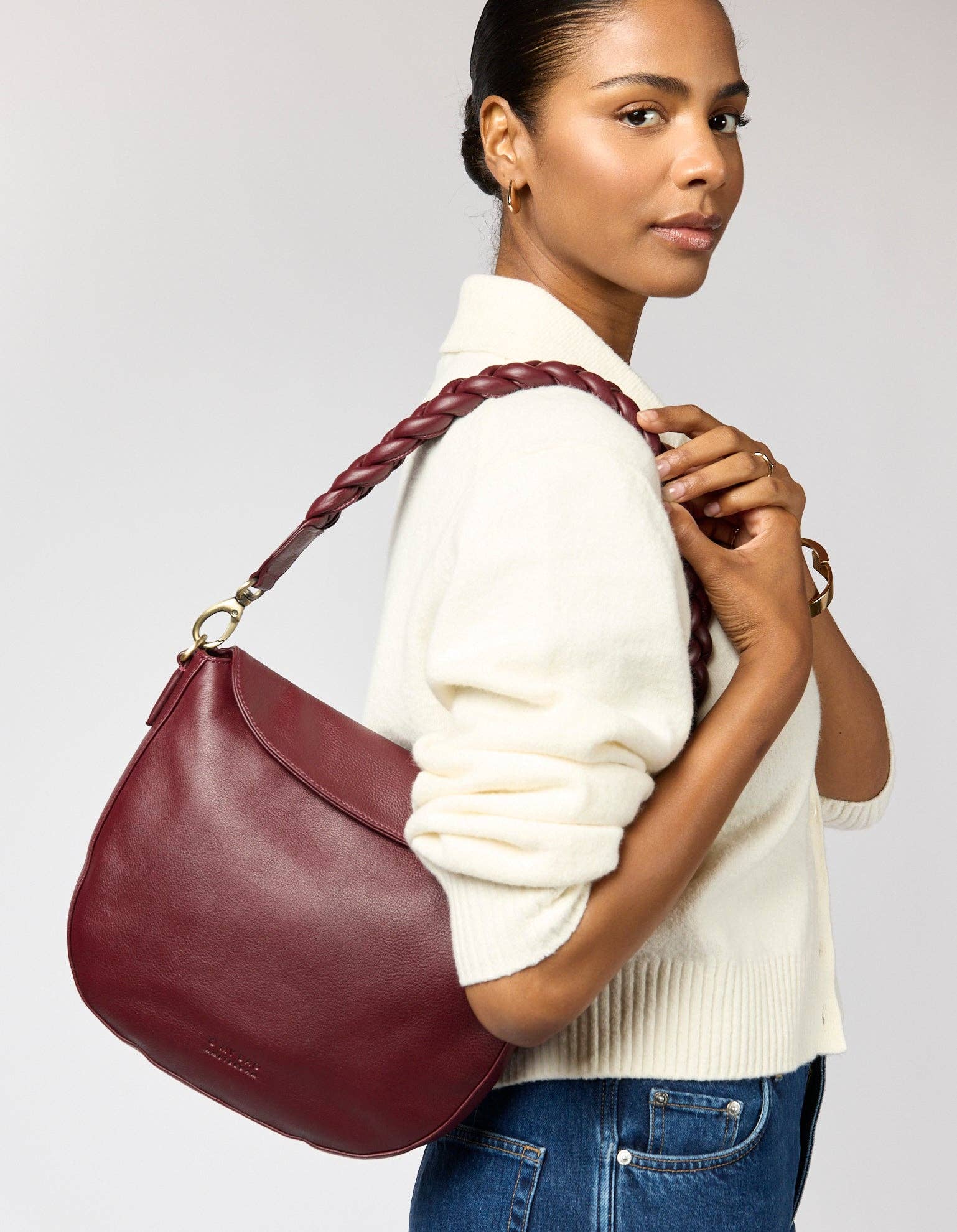 O My Bag - Wholesale Shoulder Bag - Women's - Lana - Dark Cherry Soft Grain9