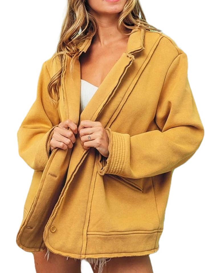 Vintage Washed Fleece Single Blazer for wholesale by Vanilla Monkey