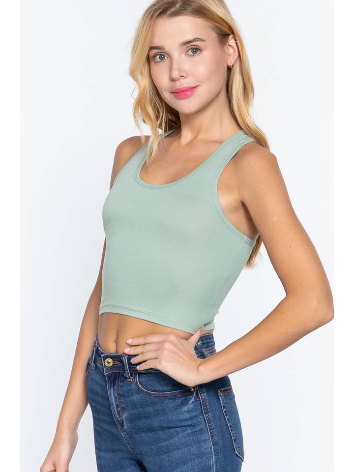 42POPS - Wholesale Knit Top - Women's - ,,.42POPS Fitted Racerback Cotton Spandex Jersey Crop27