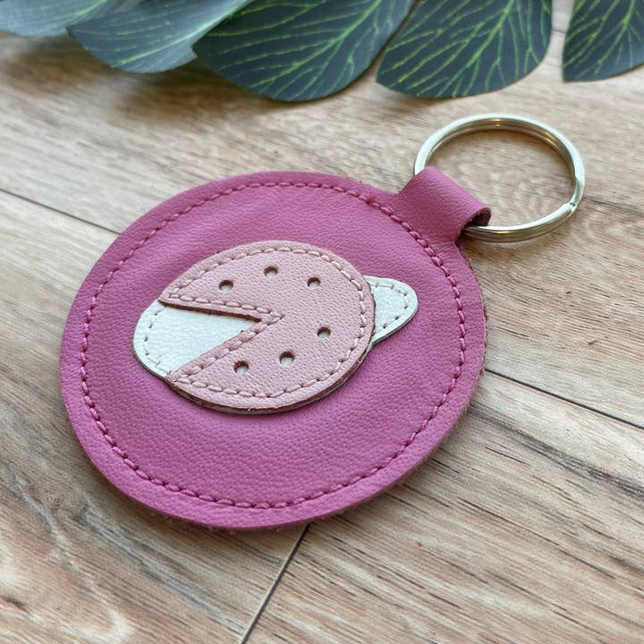 Llavero de piel con diseño de mariquita, piel auténtica para venta al por mayor de Mally Designs