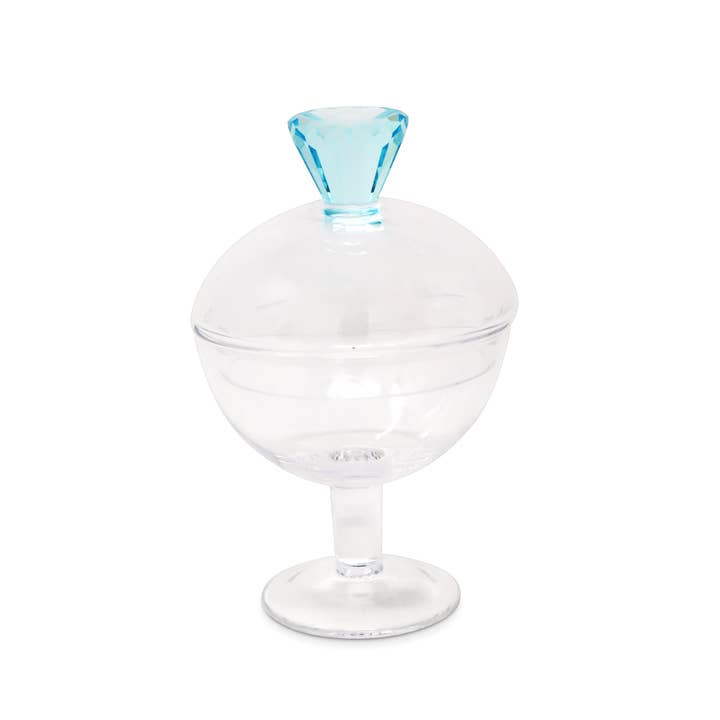 VIVIENCE - Venta al por mayor Tarros decorativos - Tarro de cristal con patas y mango en forma de diamante de colores (2 tamaños)