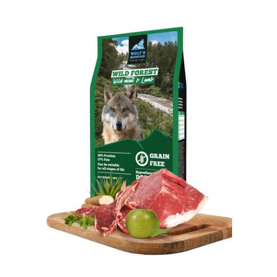 Hundeudstyr Engros ApS - Wholesale Pet Food - Dog - Wolf's Mountain Grain Free Dog Food With Game & Lamb — 12 kg0