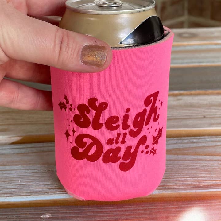 Sleigh All Day Holiday Koozie | Hoes voor frisdrank en koffie voor wholesale door The Creative Ink