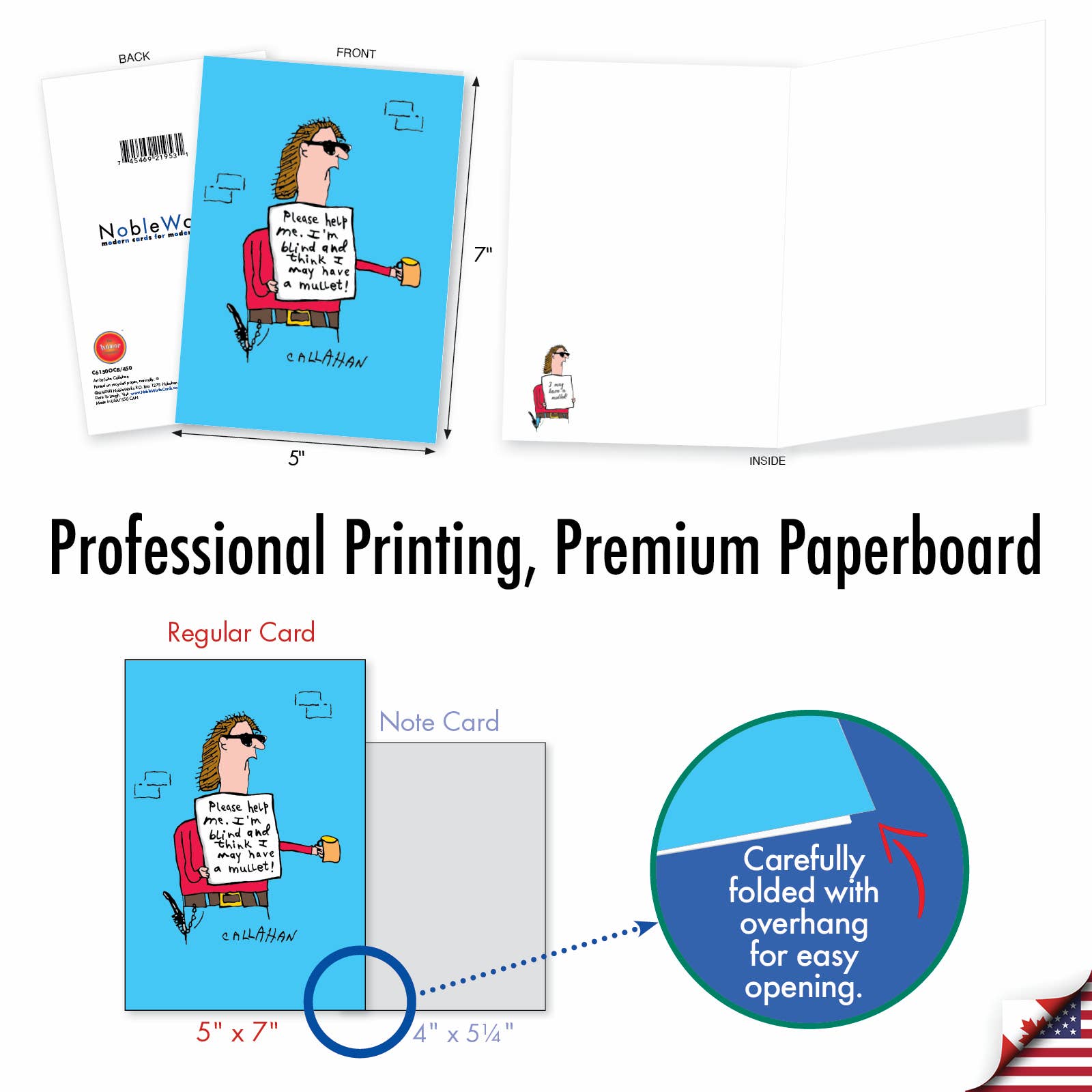 NobleWorks - Venta al por mayor Tarjetas de felicitación - NobleWorks - J Callahan's Blind Mullet - Tarjeta para todas las ocasiones4