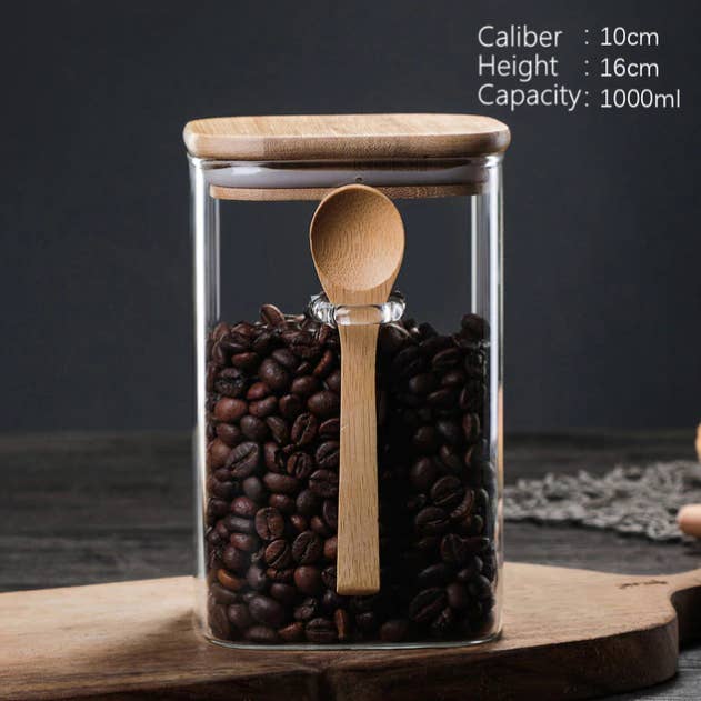 Homerely - Wholesale Voedselopslagcontainer - Opbergdoos voor de keuken met bamboe deksel en lepel