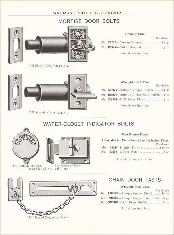 Found Image Press - Wholesale Stationery/Notecard Set - Greeting Card HD-67 Door Bolts0