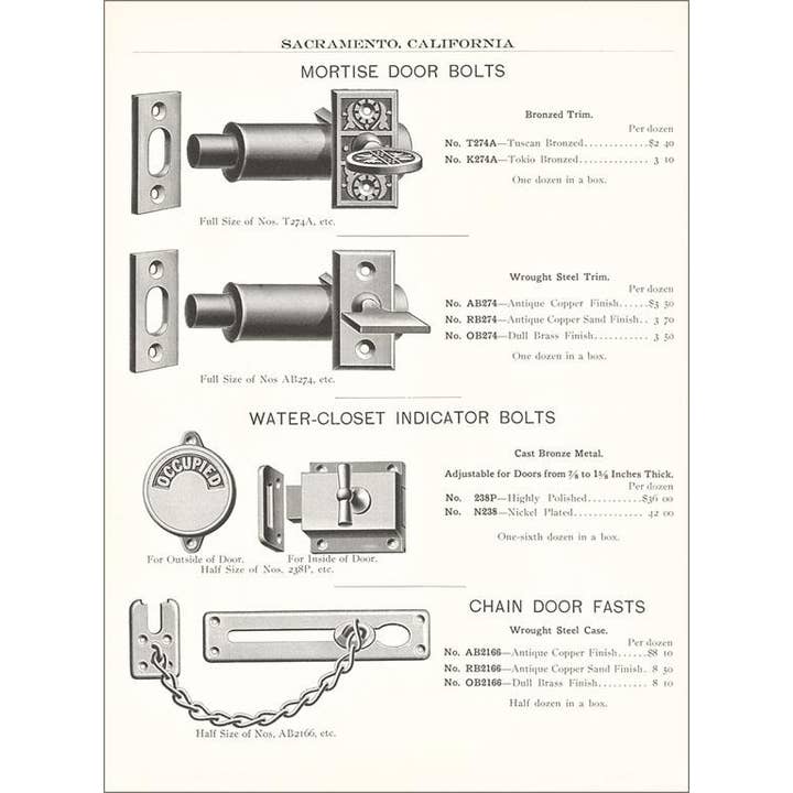 Found Image Press - Wholesale Stationery/Notecard Set - Greeting Card HD-67 Door Bolts