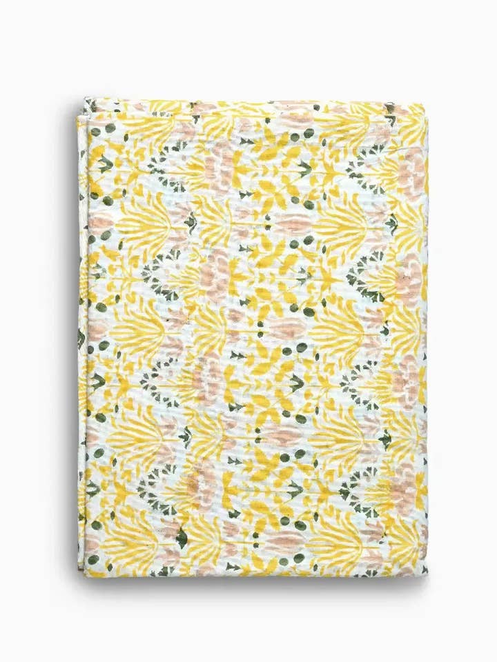 Toalha de Mesa com Estampa Botânica Citrina por atacado de Thread To Form