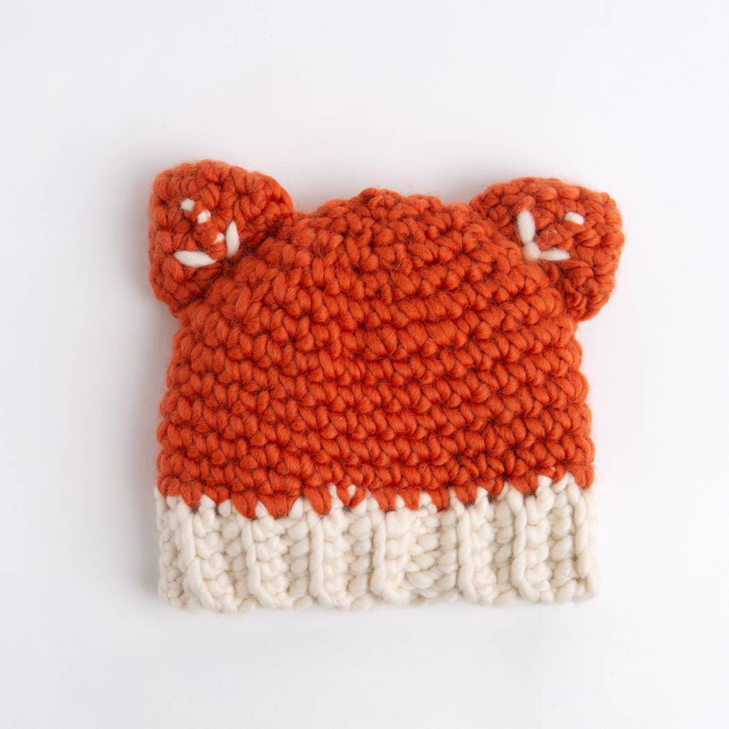 Wool Couture Company - Wholesale Doe-het-zelf-knutselset - Eenvoudig haakpakket met vossenhoed voor baby's/kinderen2