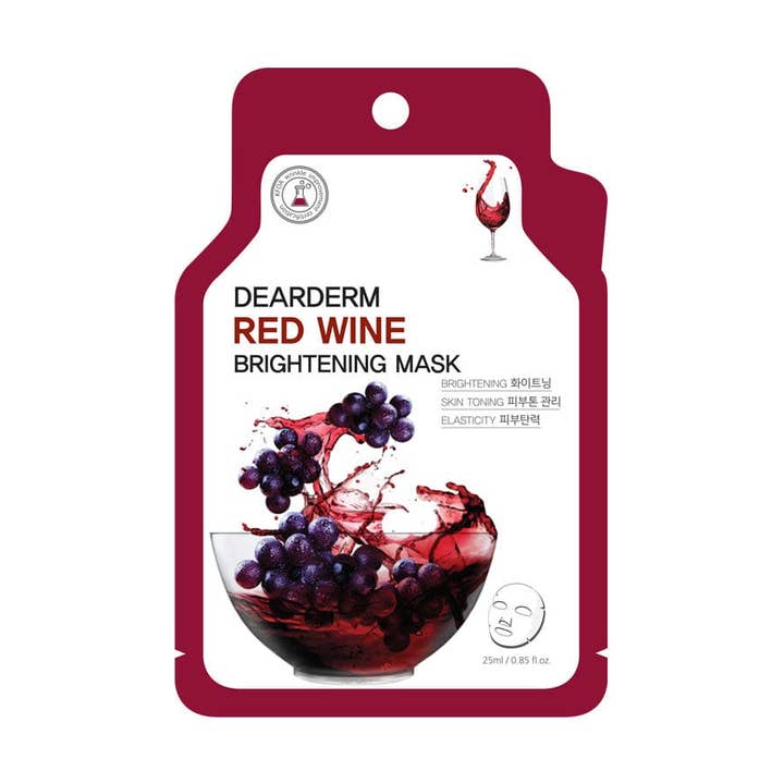 Masques faciaux en tissu blanc DEARDERM - Vin rouge pour la vente par Callas & Dearderm