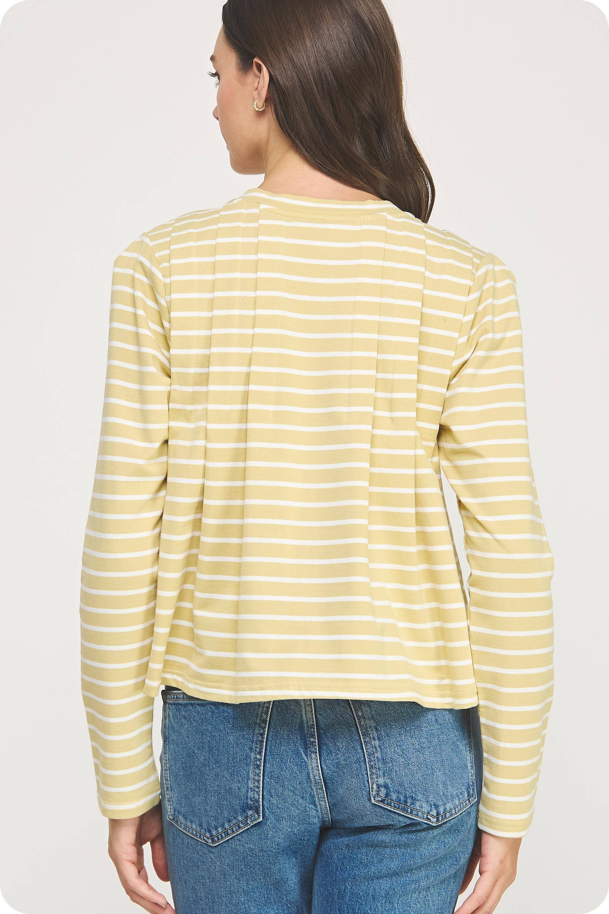 Strut & Bolt - Wholesale Blouse - Women's - Striped Shoulder Pad Knit Tee Top10