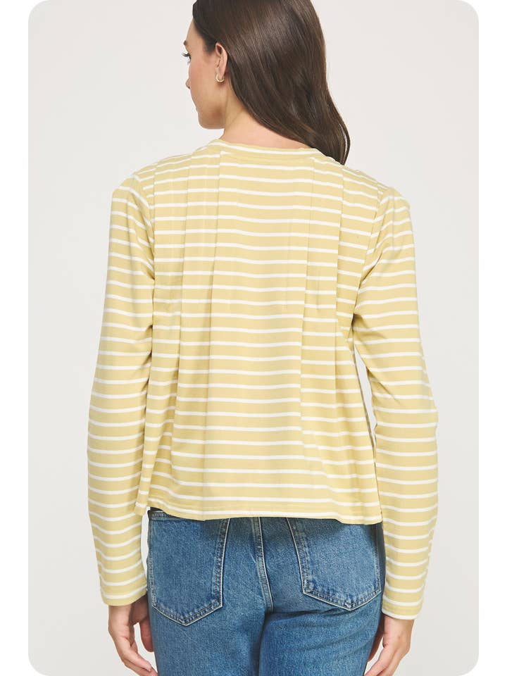 Strut & Bolt – wholesale Blouse – Women’s – Striped Shoulder Pad Knit Tee Top10