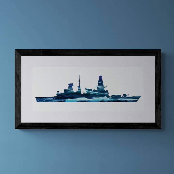 Daring Class Typ 45 Destroyer Stormy Seas Skriv ut för wholesale av Gillian Jones Designs