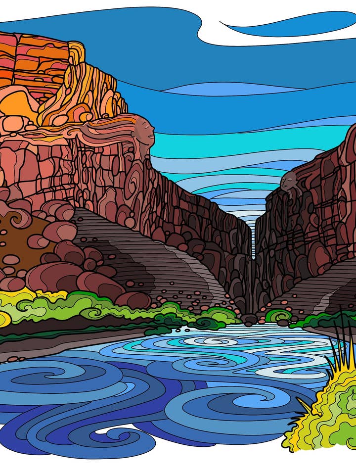 Water Goddess, Fine Art Print for wholesale by Borrelli Illustrations