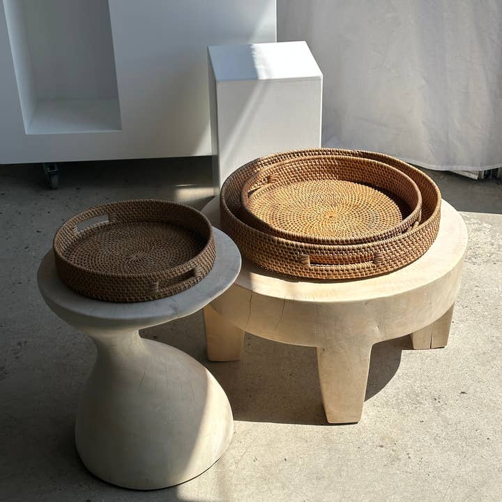 Office Objets - Wholesale Basket - Set of three handcrafted Indonesian wicker baskets in natural rattan (caramel)14