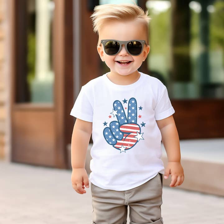 Kleidung für Kinder - Peace Independence Day Shirt für den Großhandel von The Countryside Cottage