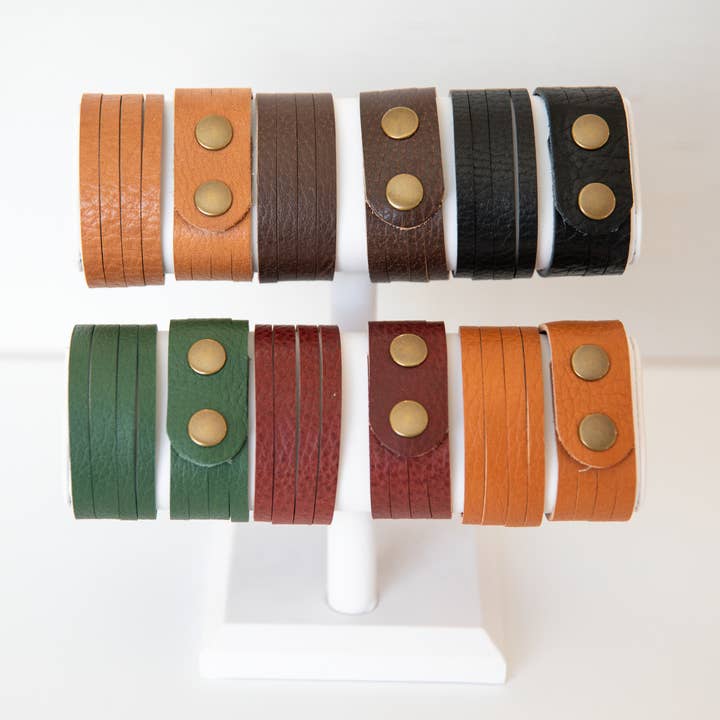 Leather Bracelet - Slitted for wholesale by Aura Design Co.